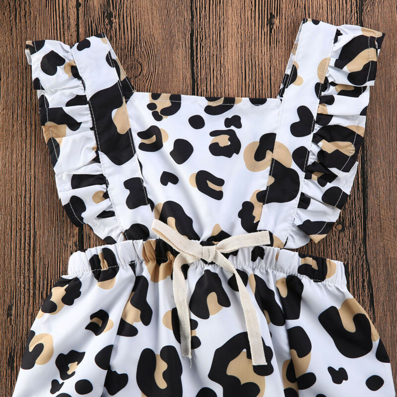 0-24M Infant Baby Girl Summer Leopard Ruffle Romper - janceysfanceys