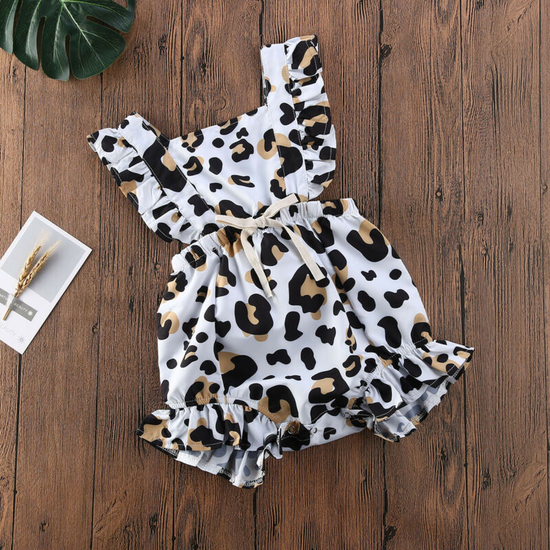 0-24M Infant Baby Girl Summer Leopard Ruffle Romper - janceysfanceys