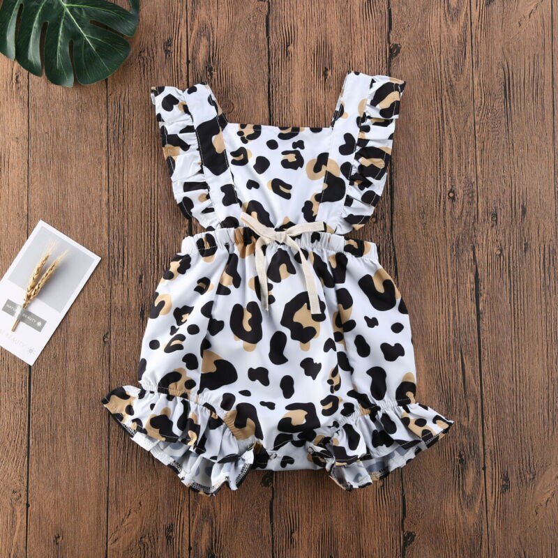 0-24M Infant Baby Girl Summer Leopard Ruffle Romper - janceysfanceys