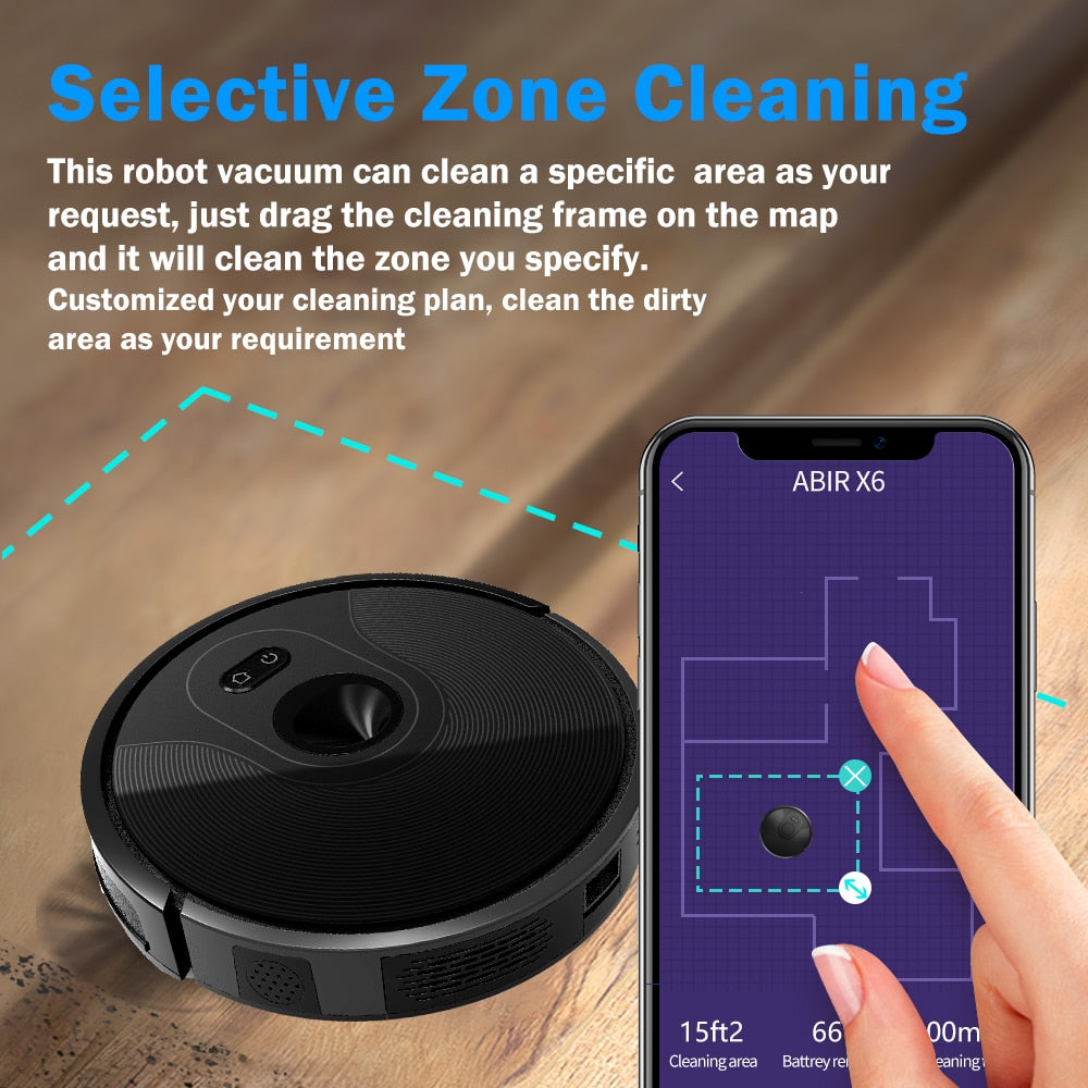 ABIR X6 Robot Vacuum Cleaner, Smart Home Mop, Floor Carpet Washing Appliance