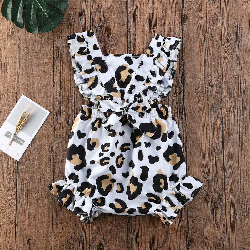 0-24M Infant Baby Girl Summer Leopard Ruffle Romper - janceysfanceys