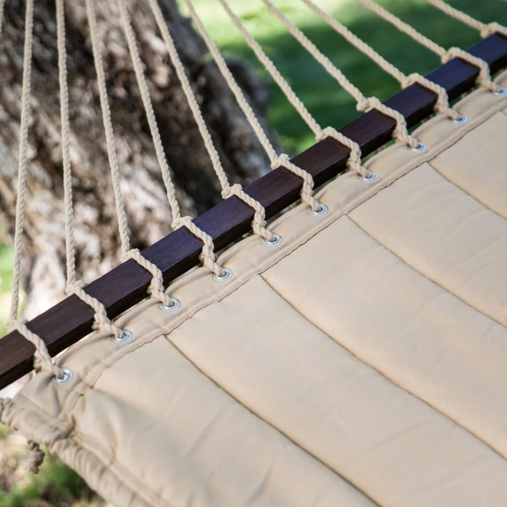 Taupe Brown Quilted Double Hammock