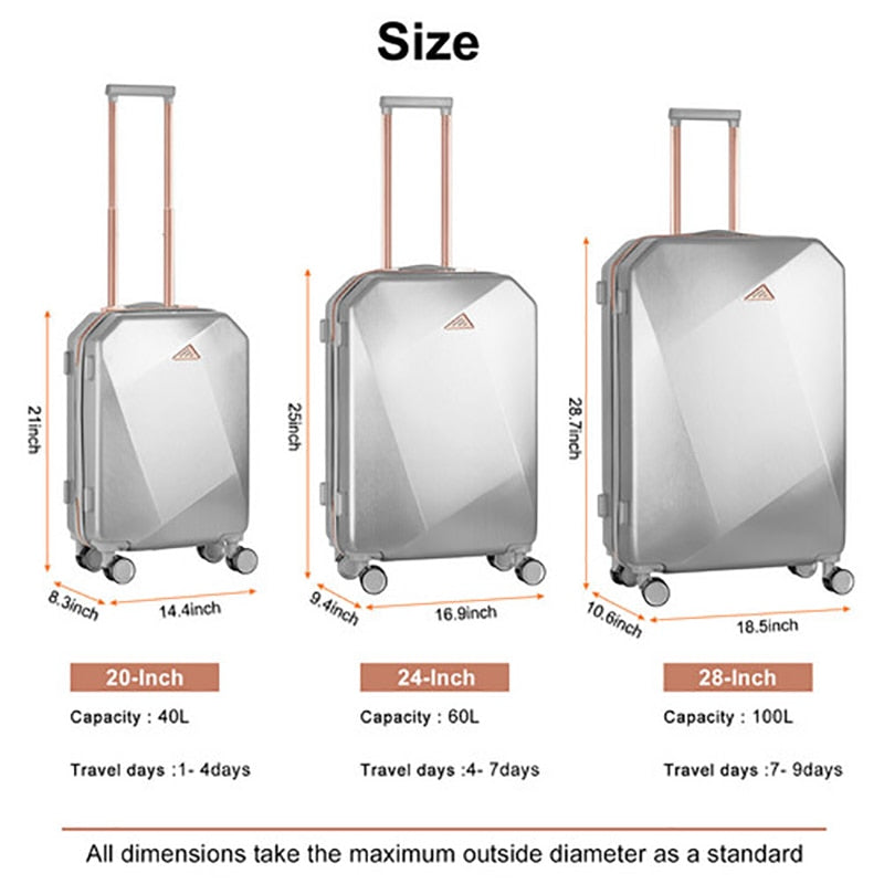 Travel Suitcases Brushed Luggage Case 3-piece