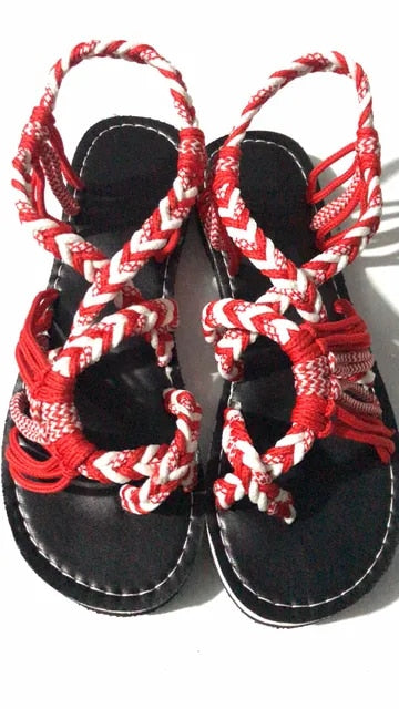 Womens Sandals Rope Knot Open Toe