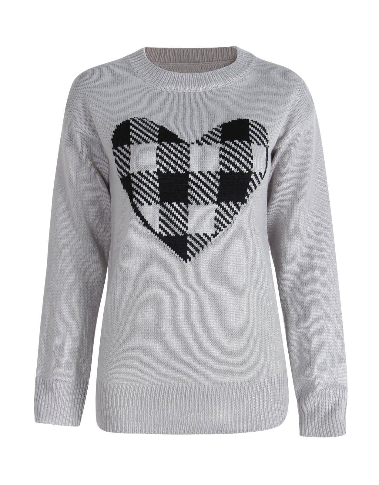 Lovely Heart Plaid Long Sleeve Top