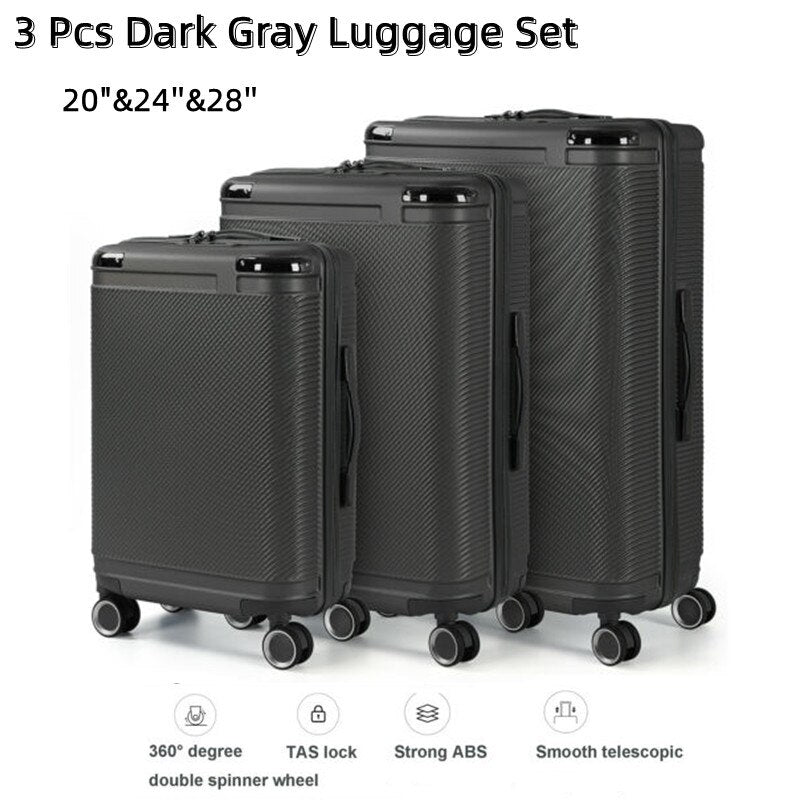 3Pcs Luggage Set (20/24/28 Inch) Hardside Luggage with Spinner Wheels