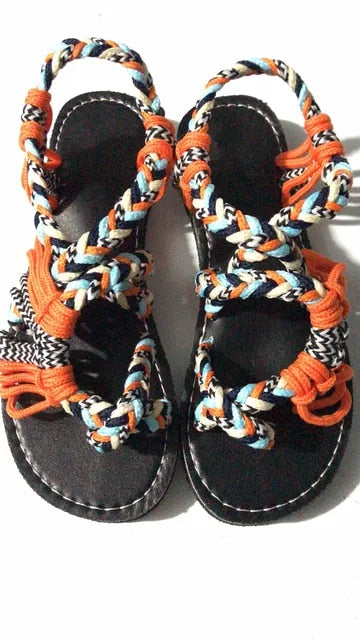 Womens Sandals Rope Knot Open Toe