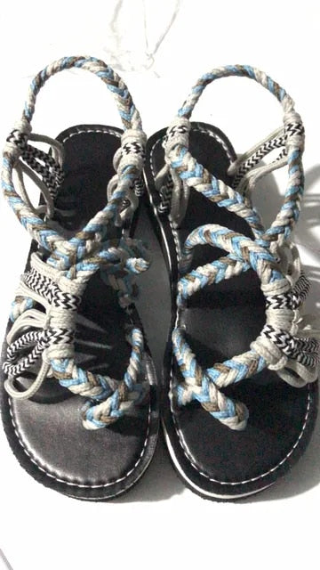 Womens Sandals Rope Knot Open Toe