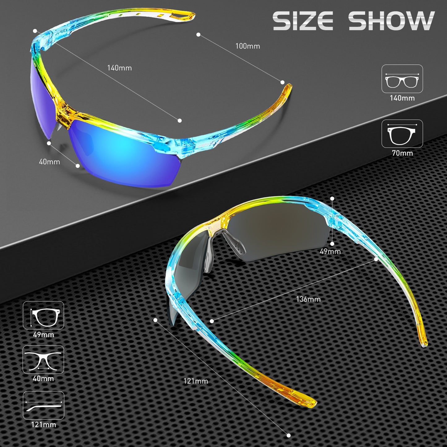 Kapvoe Polarized Fishing  Cycling  Sports Sunglasses UV400