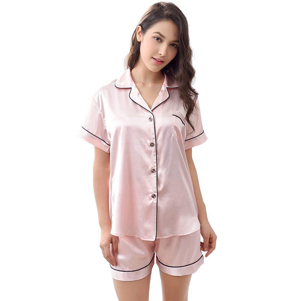 Women`s Satin Pajamas Sleepwear Set