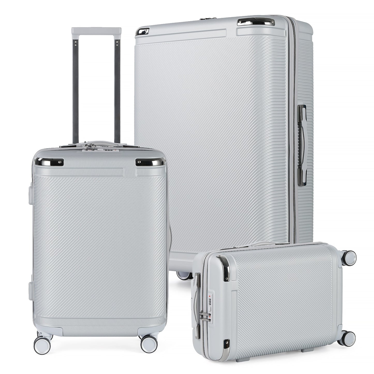 3Pcs Luggage Set (20/24/28 Inch) Hardside Luggage with Spinner Wheels