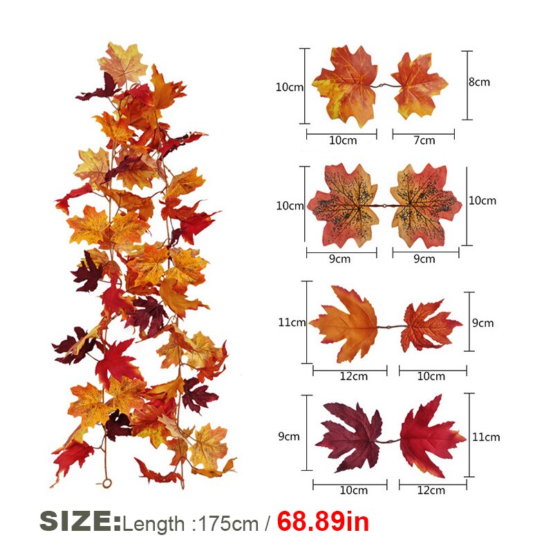 Artificial Maple Vine Leaves Autumn Decoration Hanging Garland