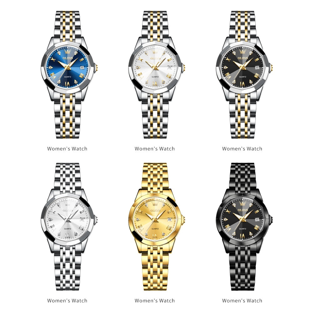 OLEVS Womens Watches Elegant Rhombus Original Quartz - janceysfanceys