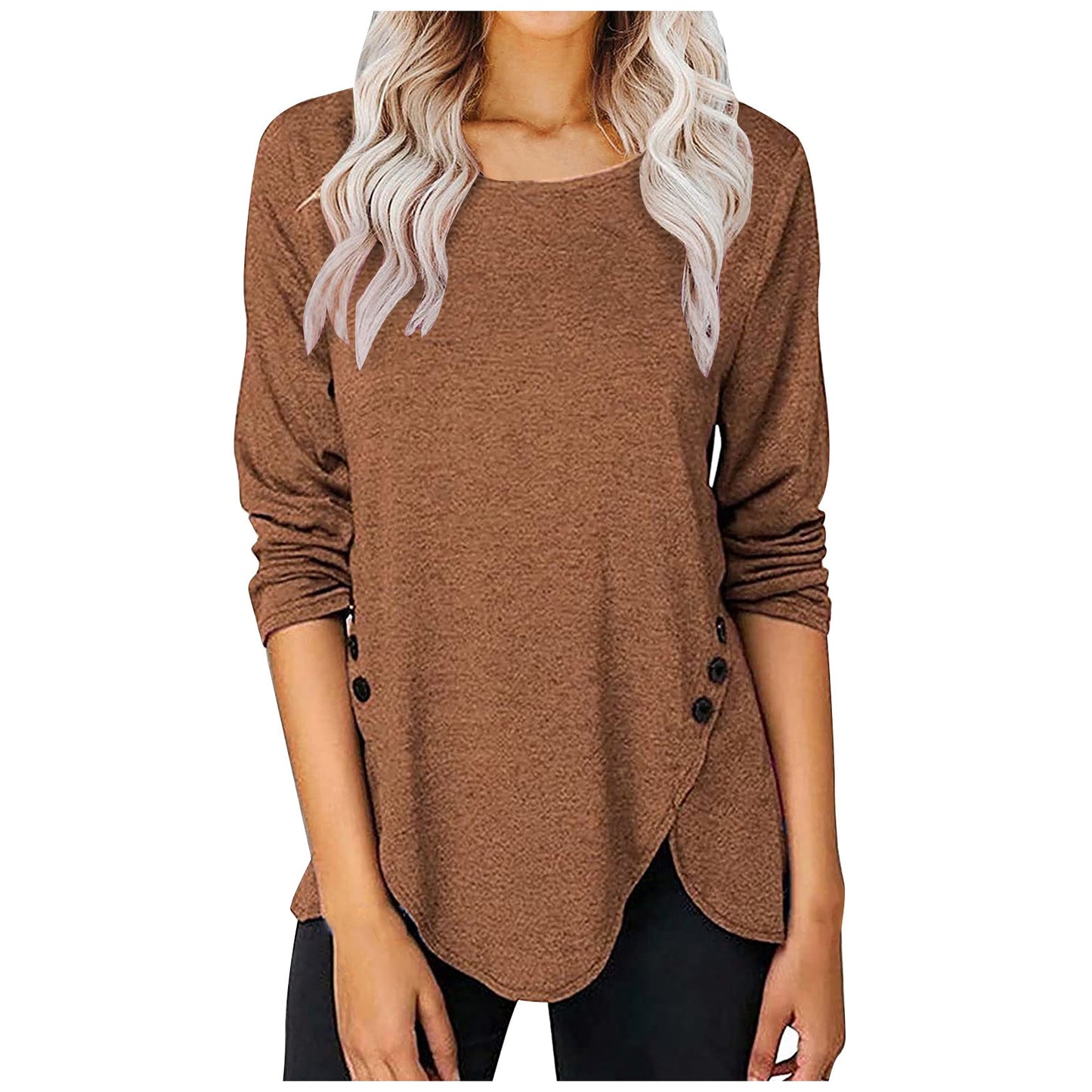 Women's Casual Button Long-sleeved Top