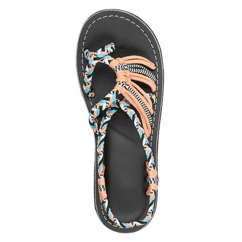 Womens Sandals Rope Knot Open Toe