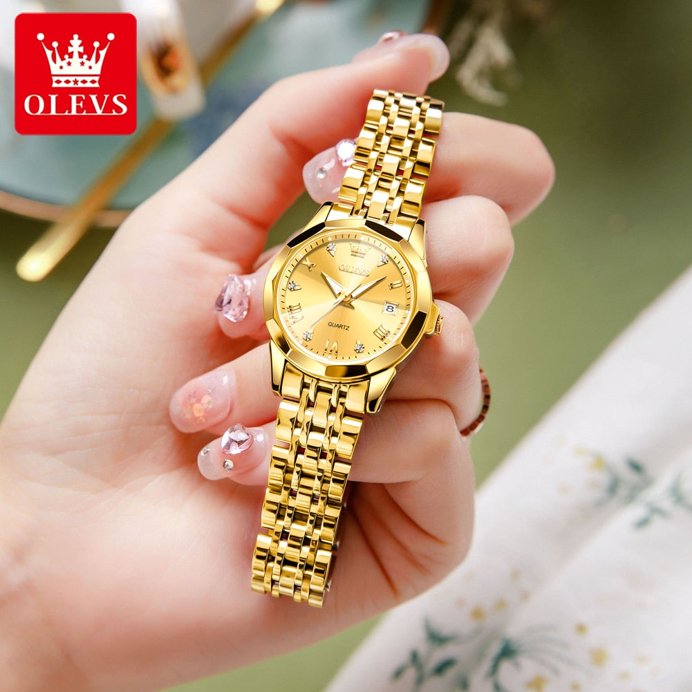 OLEVS Womens Watches Elegant Rhombus Original Quartz - janceysfanceys