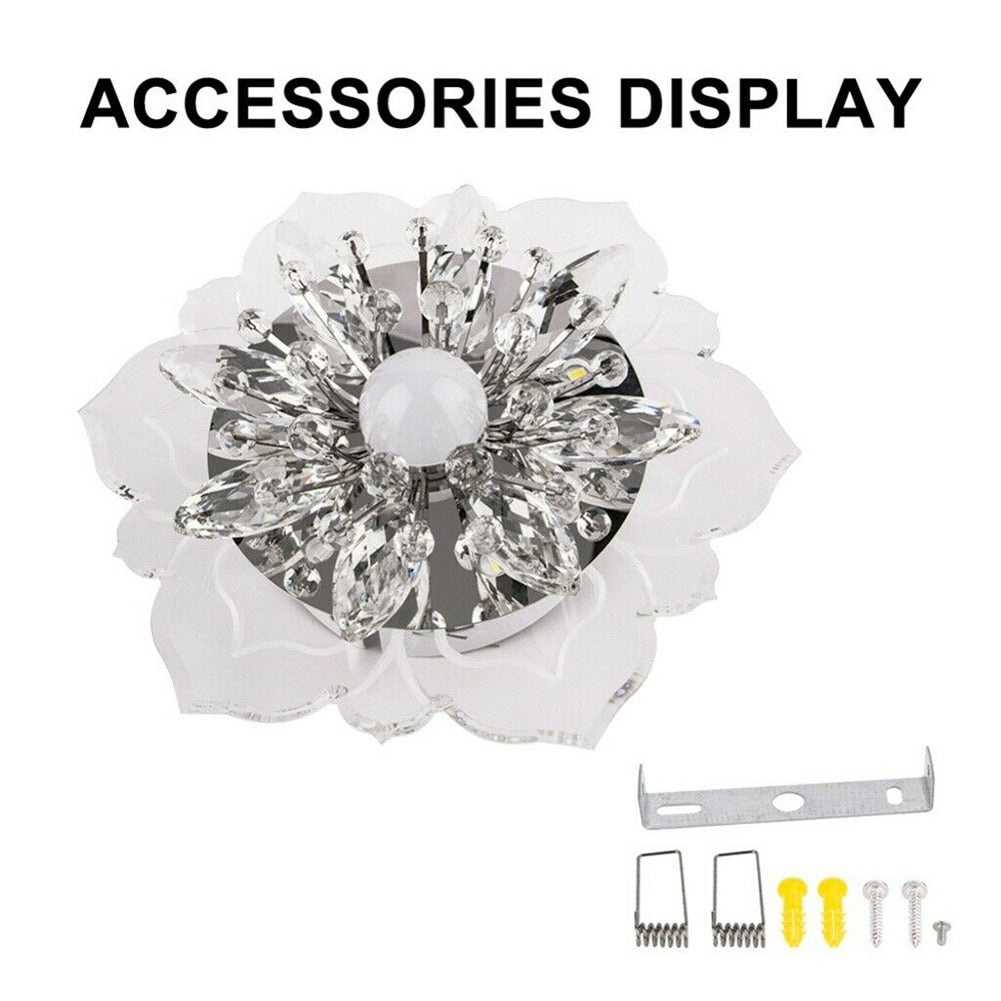 Modern LED Ceiling Light Flower Crystal Chandelier - janceysfanceys