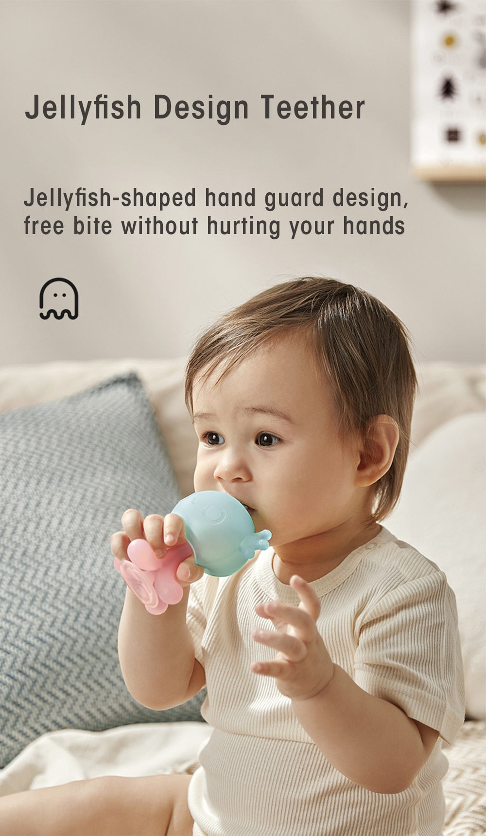 Babycare Baby Silicone Rattle Teether Jellyfish - janceysfanceys