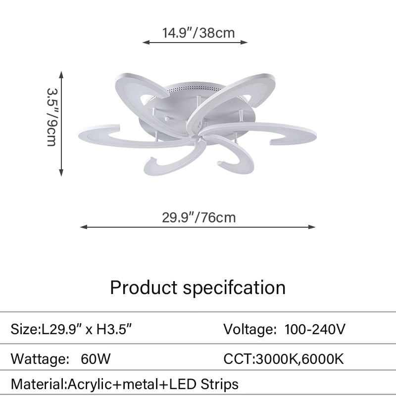 Modern Led Acrylic Ceiling Light Fixture - janceysfanceys