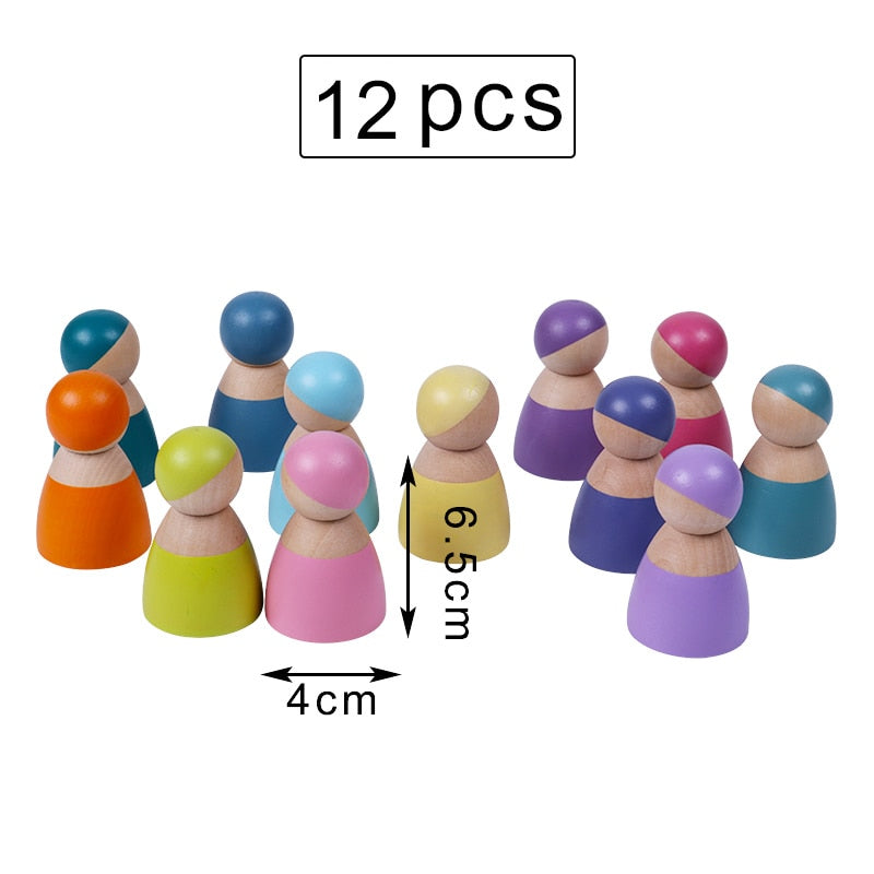 Baby Large Rainbow Stacker Stacking Waldorf Dolls - janceysfanceys