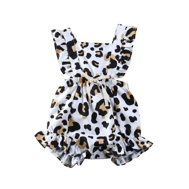 0-24M Infant Baby Girl Summer Leopard Ruffle Romper - janceysfanceys