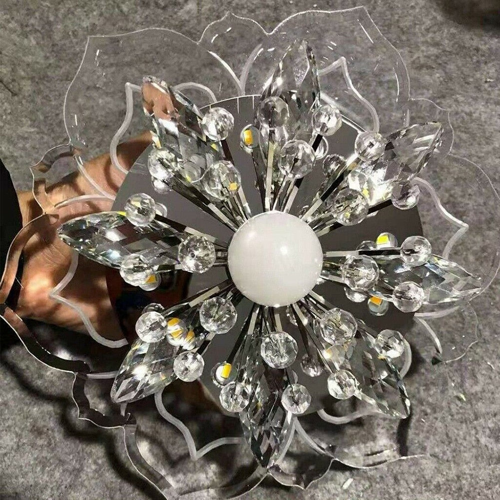 Modern LED Ceiling Light Flower Crystal Chandelier - janceysfanceys