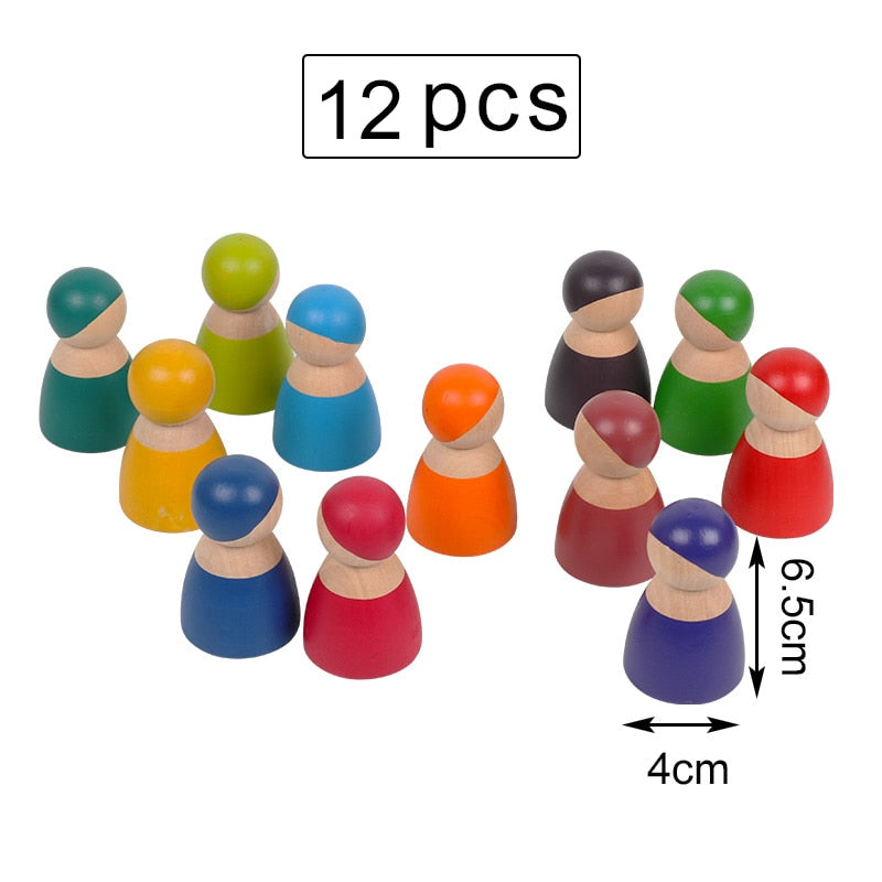 Baby Large Rainbow Stacker Stacking Waldorf Dolls - janceysfanceys