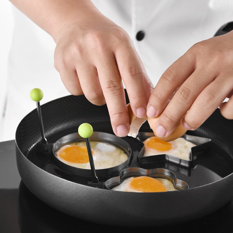 10Pcs/set Stainless Steel Egg Pancake Ring Omelet Mold - janceysfanceys