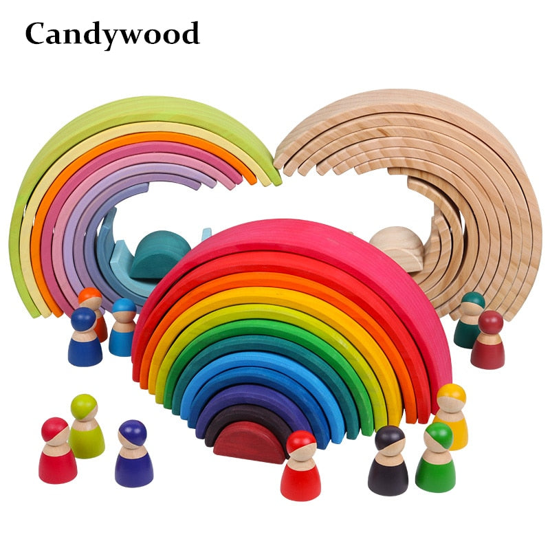 Baby Large Rainbow Stacker Stacking Waldorf Dolls - janceysfanceys