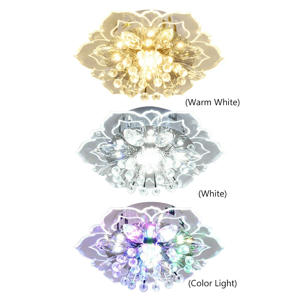 Modern LED Ceiling Light Flower Crystal Chandelier - janceysfanceys