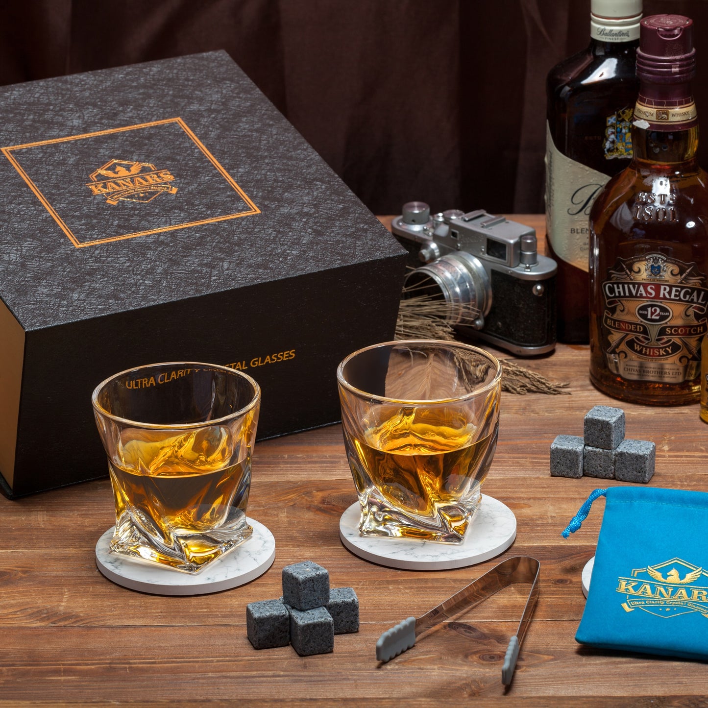 Whiskey Stones and Glasses Set - janceysfanceys