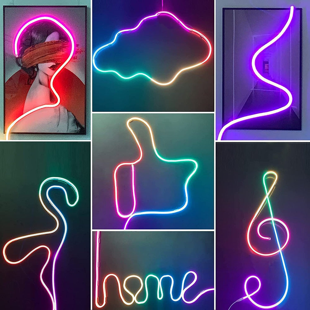 3M RGBIC LED Neon Rope Light Strip Music Sync - janceysfanceys