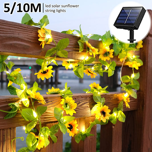 Simulation Sunflower Solar String Lights Garden Decoration - janceysfanceys