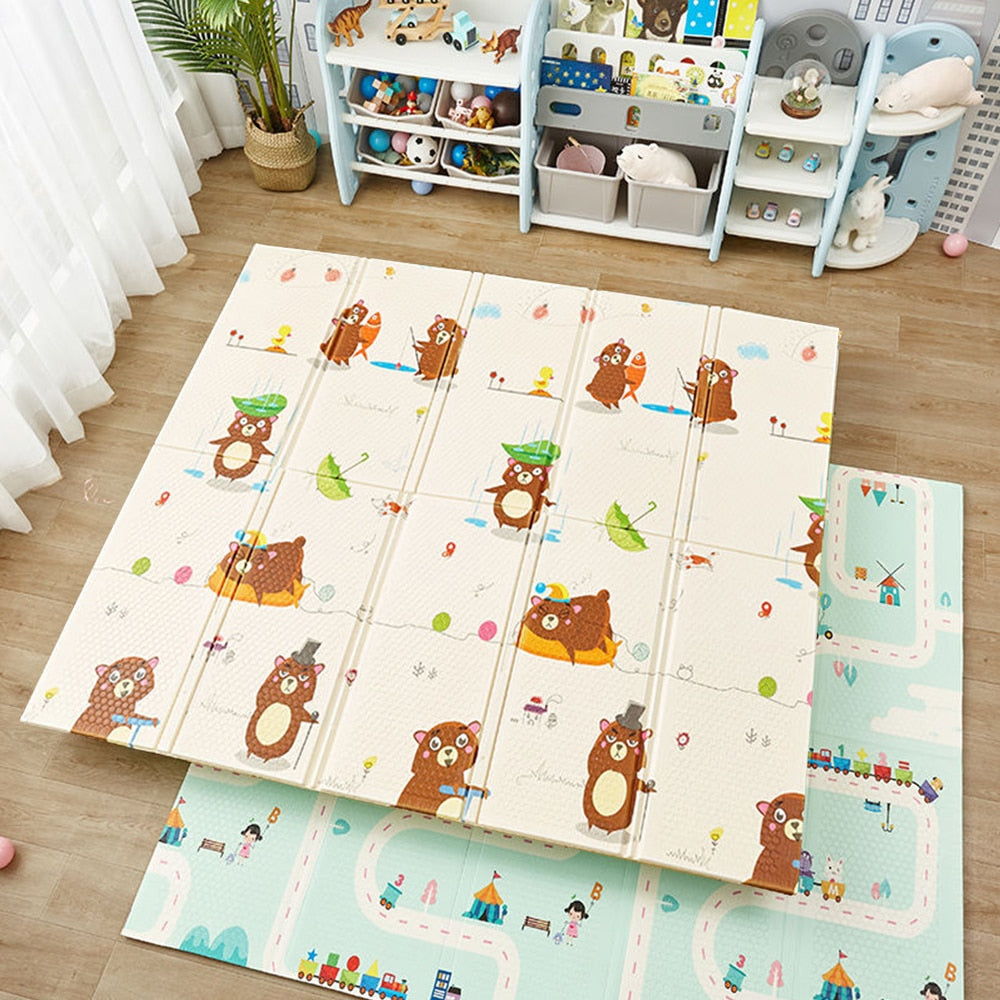 Foldable Cartoon Baby Play Mat - janceysfanceys