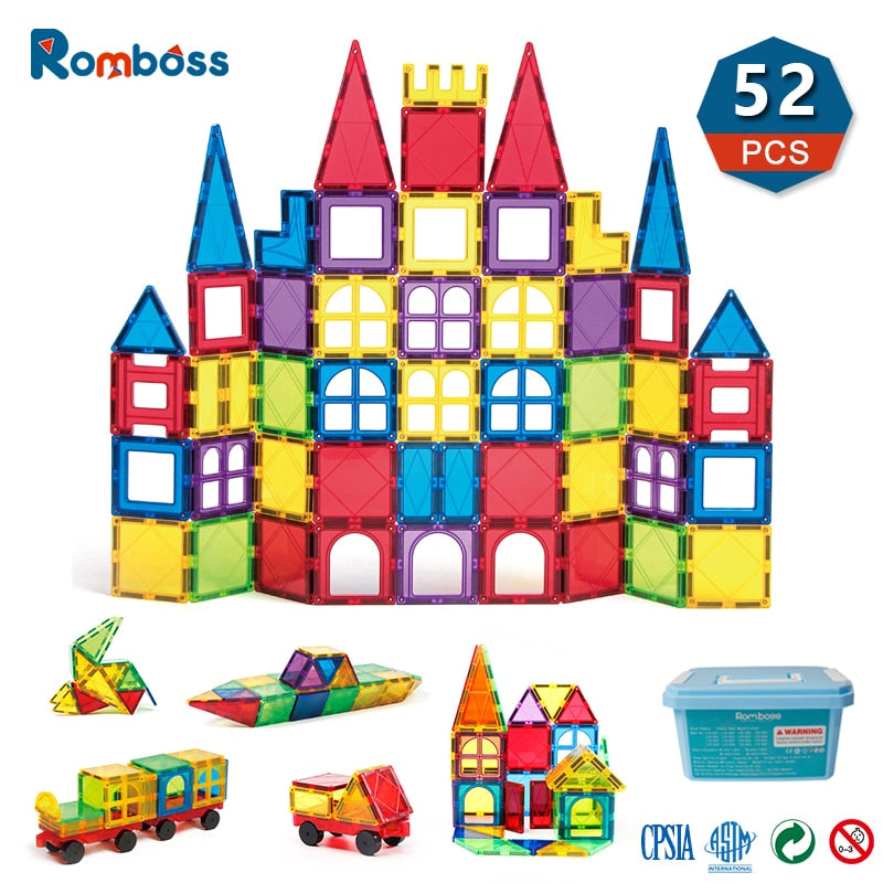 52 PCS Big Size Magnetic Construction Building Blocks Sets - janceysfanceys