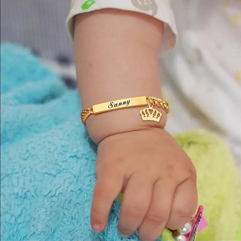 Custom Newborn Bracelet Personalized Baby ID Engraved - janceysfanceys