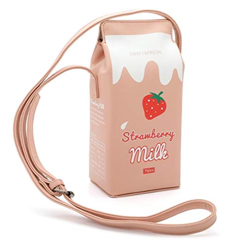 Personalized Fashion Strawberry Milk Carton Shoulder Bag - janceysfanceys