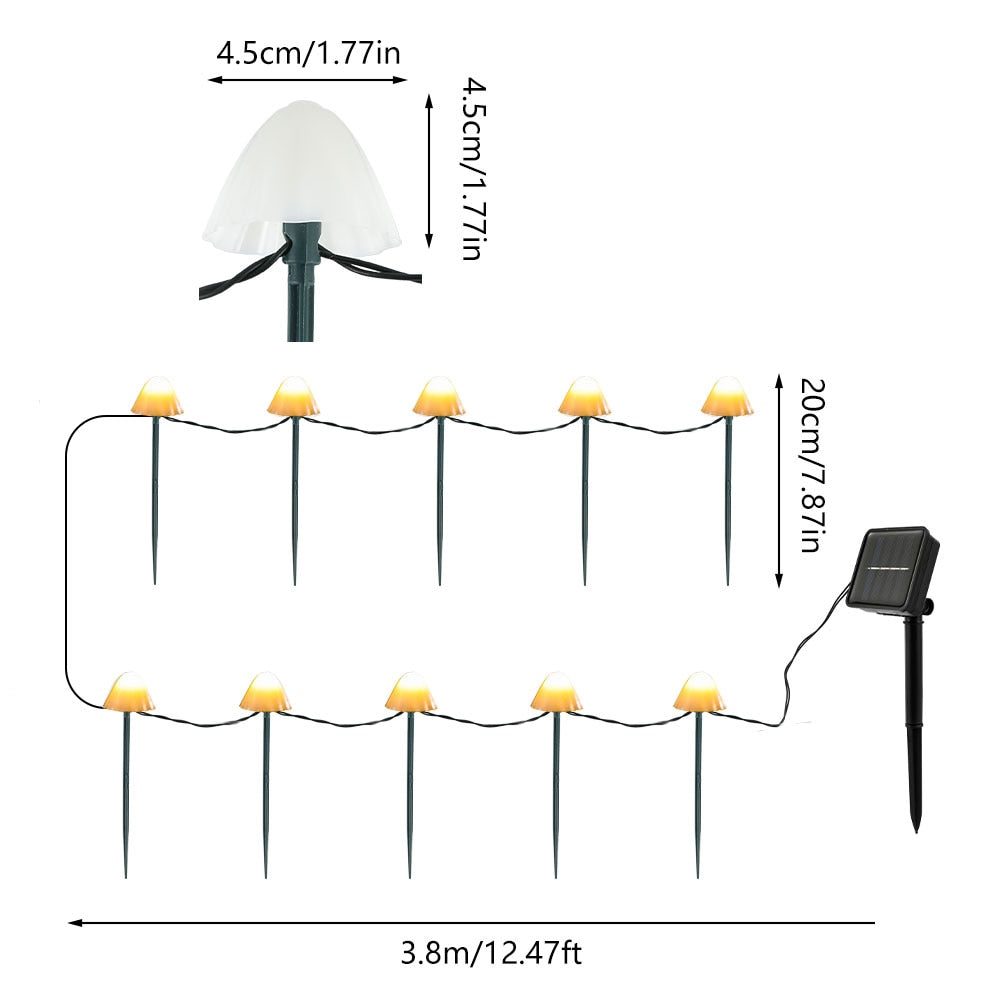 3/8/10pcs LED Solar Mushroom Light Outdoor Garden - janceysfanceys