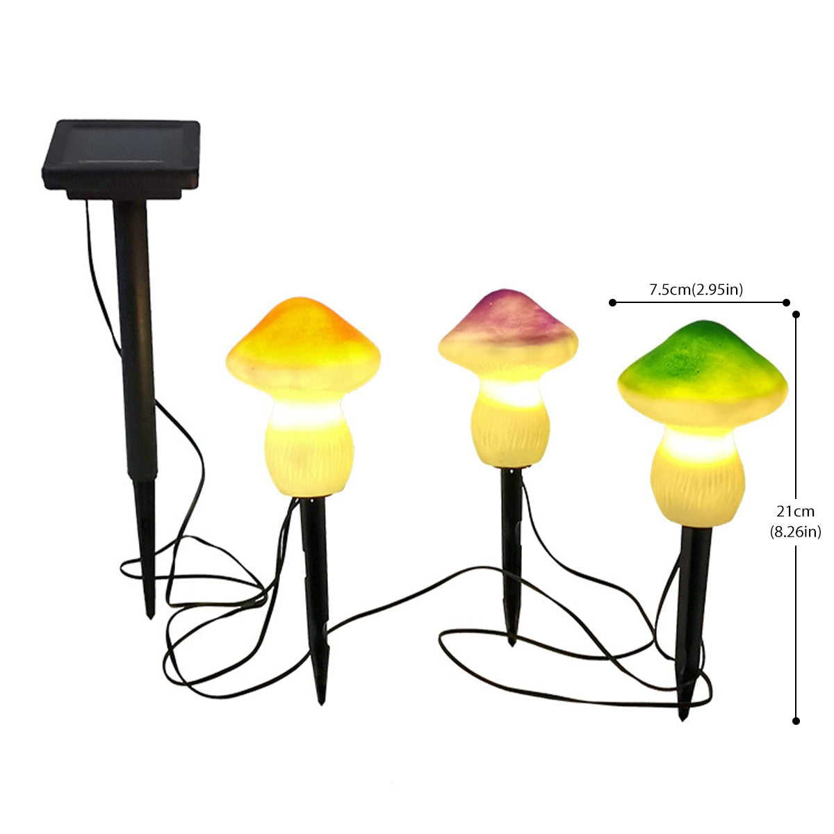 3/8/10pcs LED Solar Mushroom Light Outdoor Garden - janceysfanceys