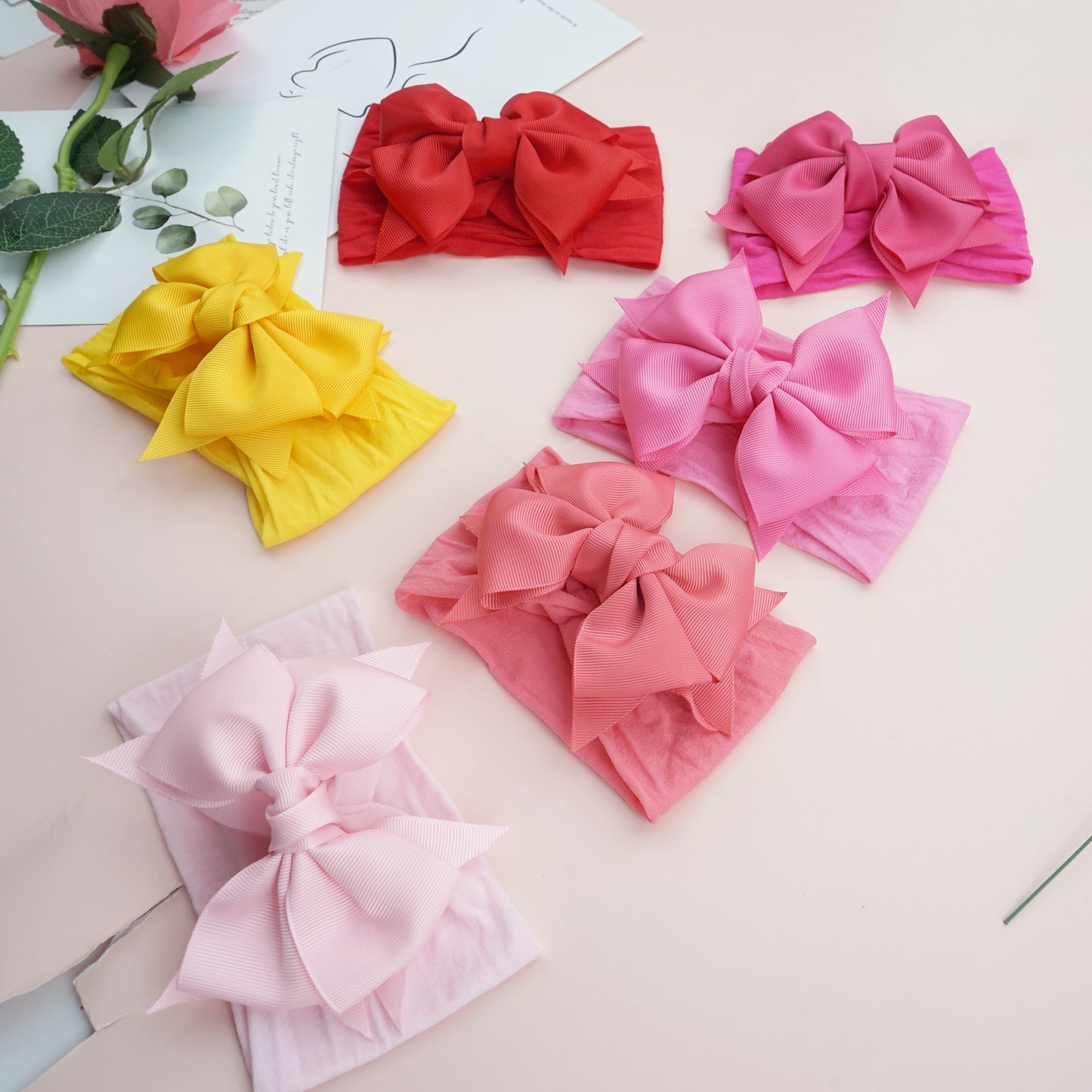 12/15/20Pieces 6Inch Soft Elastic Nylon Headbands Hair Bows - janceysfanceys