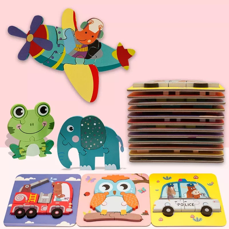 Quality Baby Wooden 3D Puzzle - janceysfanceys