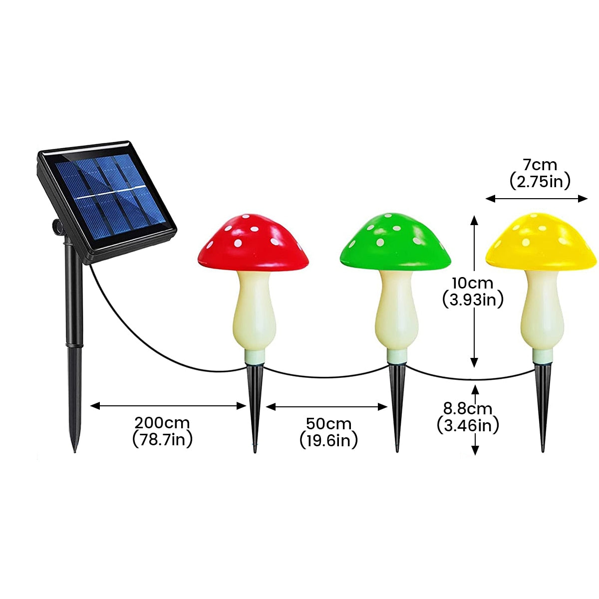 3/8/10pcs LED Solar Mushroom Light Outdoor Garden - janceysfanceys