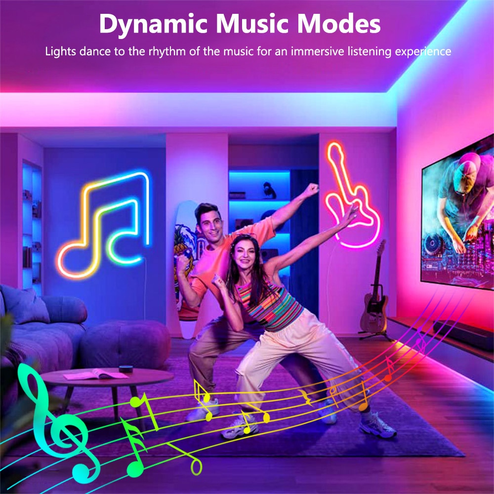 3M RGBIC LED Neon Rope Light Strip Music Sync - janceysfanceys