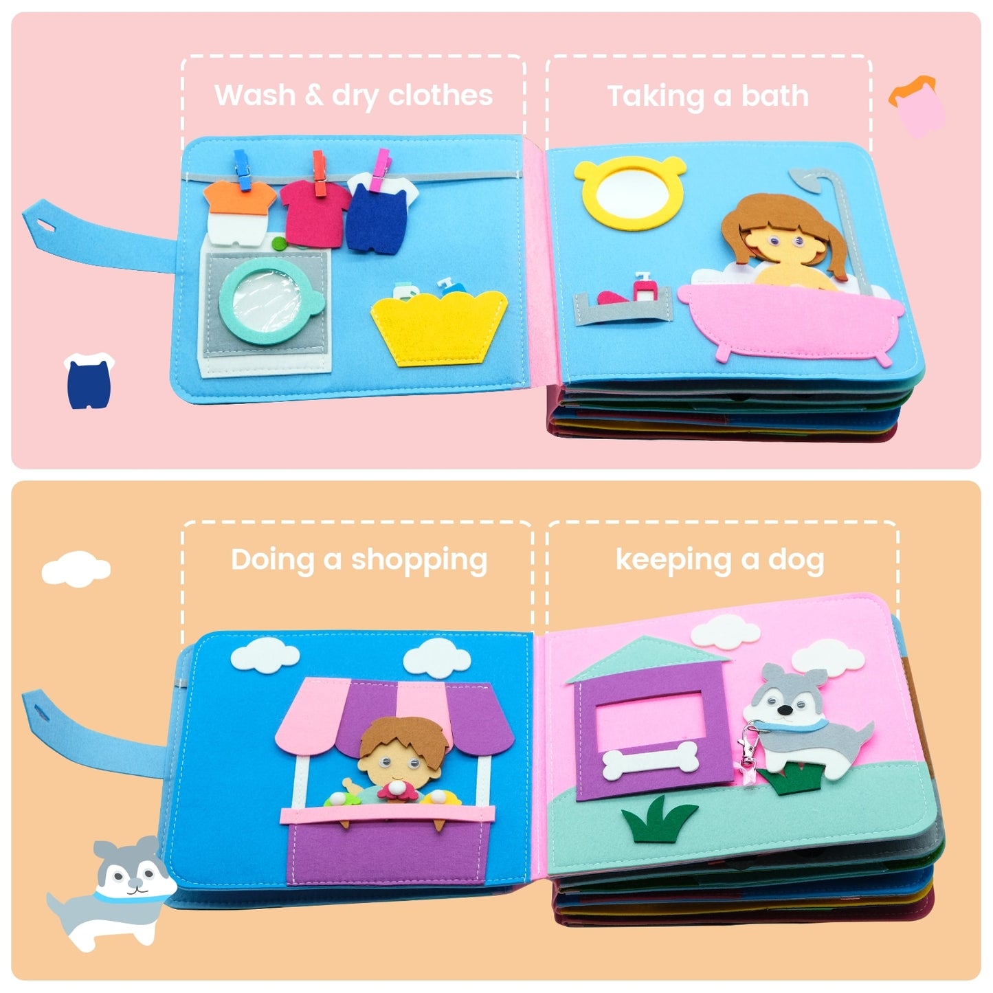 Baby Cloth Books Toddler Basic Life Skill Early Learning - janceysfanceys