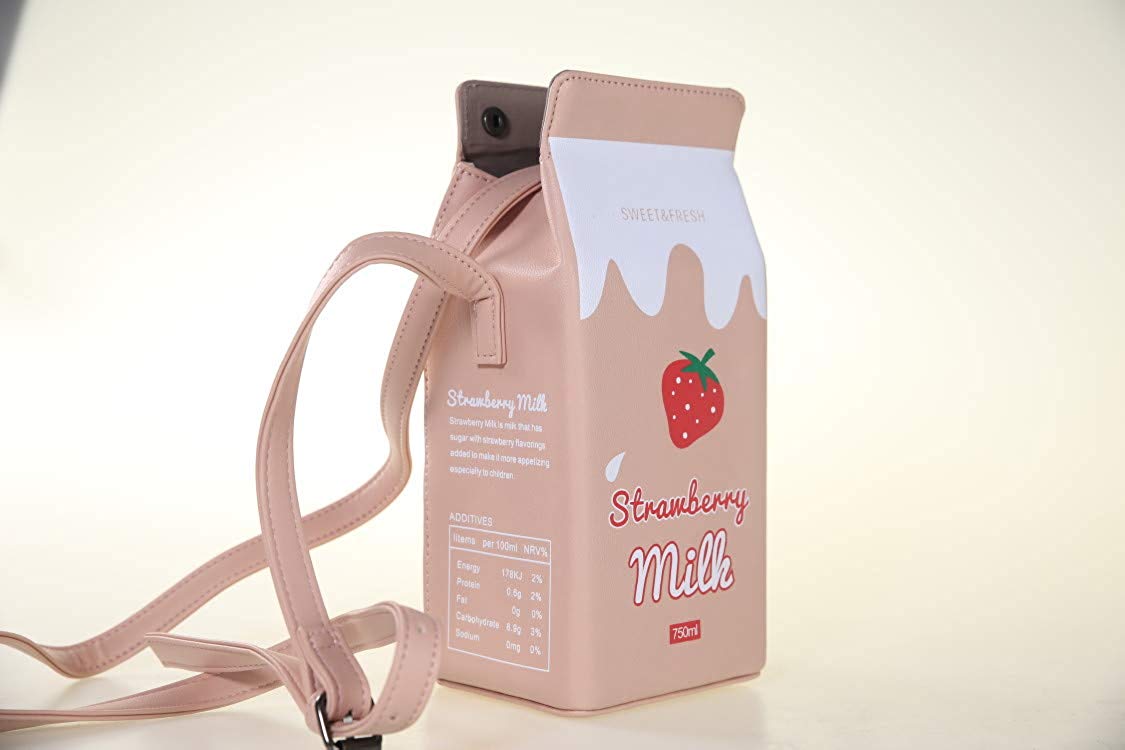 Personalized Fashion Strawberry Milk Carton Shoulder Bag - janceysfanceys