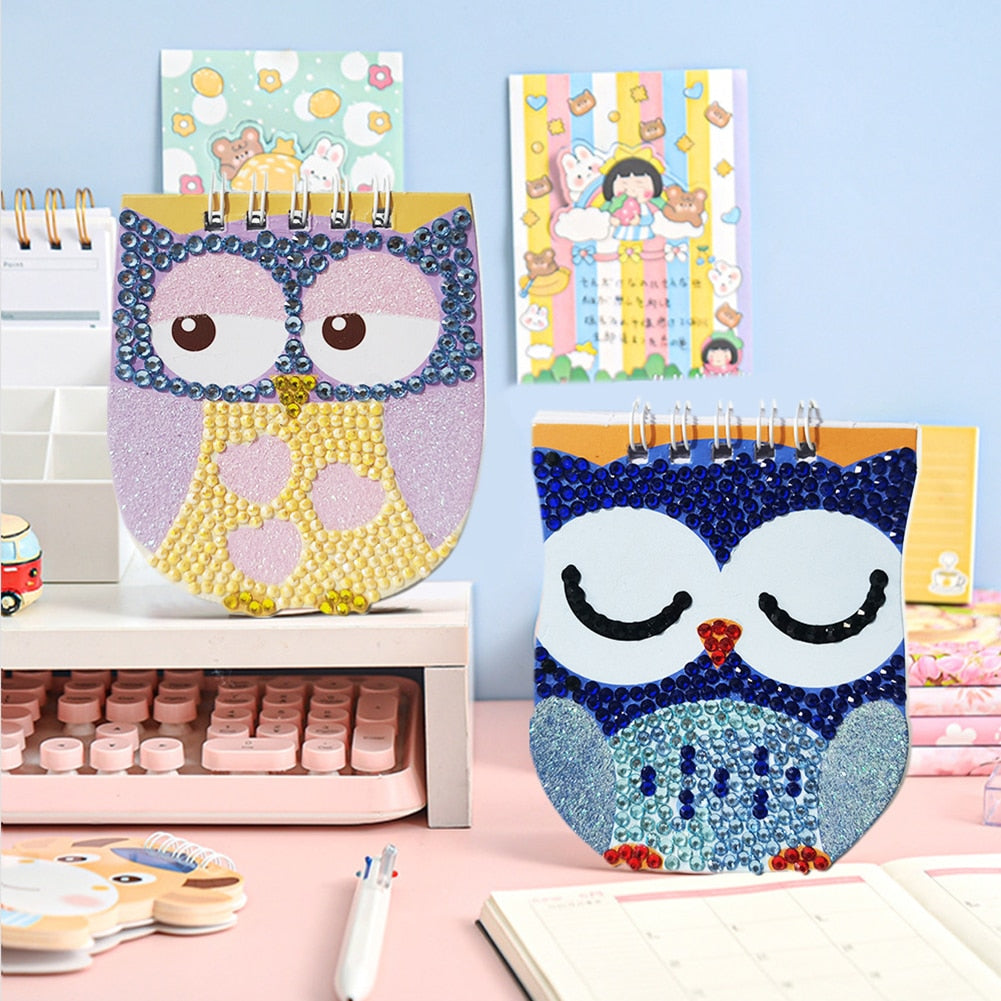 6pcs DIY Owl Cartoon Diamond Painting Notebook Set - janceysfanceys